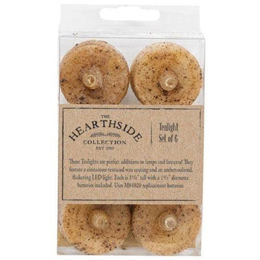 6 Pkg Burnt Ivory LED Tealights - The Fox Decor